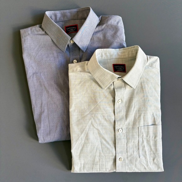 UNTUCKit Other - TWO Untuckit Button Down Shirts | Both Sz L | Blue & Green Wrinkle Free Slim Fit